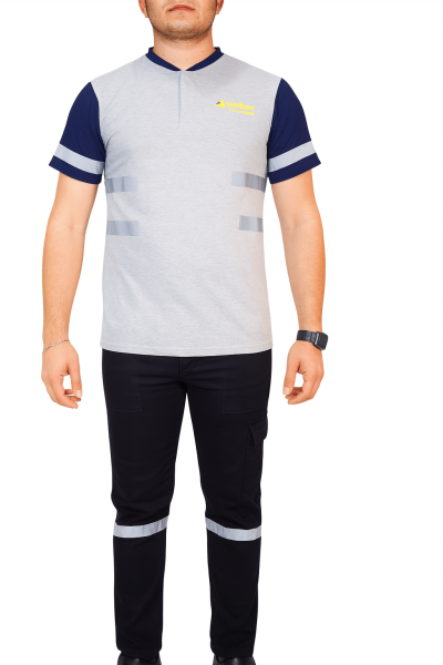 Mekaizen Çıtçıtlı Bisiklet Yaka İş Tişört (10 Adet) – Reflektörlü, Konforlu, Firmanıza Özel Logo & İsimli