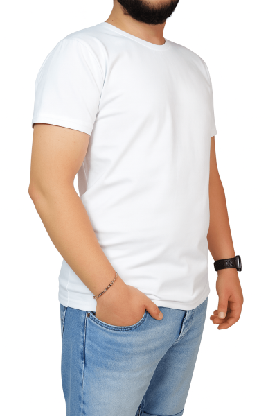 Mekaizen Klasik Beyaz Kısa Kollu Bisiklet Yaka İş Tişörtü (10 Adet) – Rahat, Firma Logo & İsim Baskılı - Nakışlı