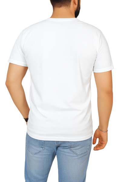 Mekaizen Klasik Beyaz Kısa Kollu Bisiklet Yaka İş Tişörtü (10 Adet) – Rahat, Firma Logo & İsim Baskılı - Nakışlı