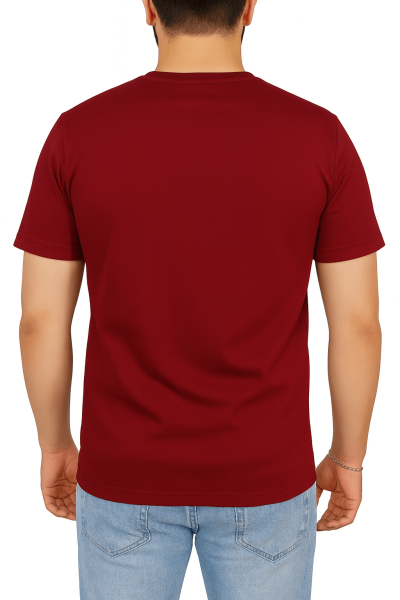 Mekaizen Klasik Bordo Kısa Kollu Bisiklet Yaka İş Tişörtü (10 Adet) – Rahat, Firma Logo & İsim Baskılı - Nakışlı