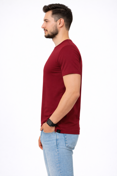 Mekaizen Klasik Bordo Kısa Kollu Bisiklet Yaka İş Tişörtü (10 Adet) – Rahat, Firma Logo & İsim Baskılı - Nakışlı