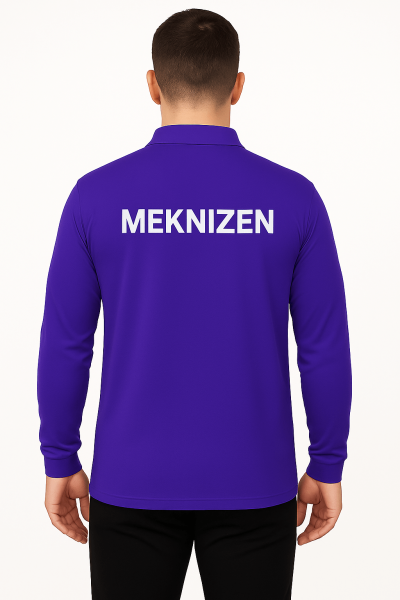 Mekaizen Mor Uzun Kollu Polo Yaka Lakos İş Tişörtü (10 Adet) – Konforlu, Logo & İsim Baskılı