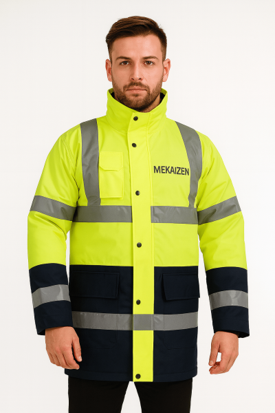 Mekaizen Reflektörlü İkaz Montu (10 Adet) – Yüksek Görünürlük, Firmanıza Özel Logo & İsimli Baskılı