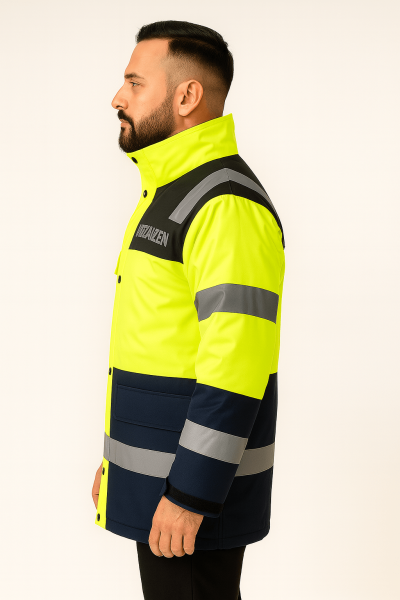 Mekaizen Reflektörlü İş Montu (10 Adet) – Su & Rüzgar Geçirmez, Yüksek Görünürlüklü, Logo & İsim Baskılı