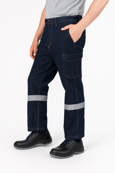 Mekaizen Reflektörlü Kot İş Pantolonu (10 Adet) – Geniş Cepli, Firmanıza Özel Logo & İsim Baskılı