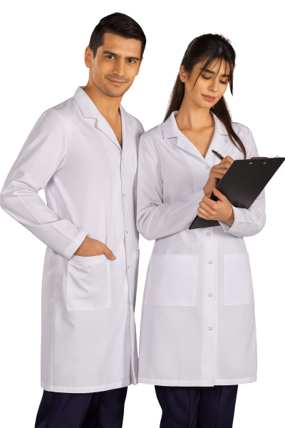 Mekaizen Unisex Beyaz Laboratuvar Önlüğü (10 Adet) – Dayanıklı, Konforlu, Logo & İsim Baskılı