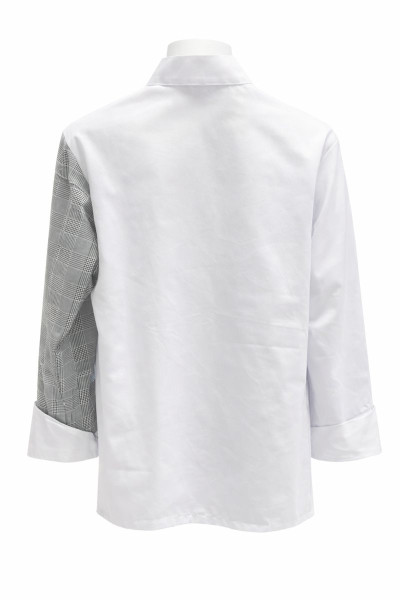 Mekaizen Unisex Desenli Şef Aşçı Ceketi – Uzun Kollu, Nefes Alabilir Profesyonel Mutfak Şef Kıyafeti