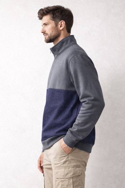 Mekaizen Yarım Fermuarlı Kaynakçı Sweatshirt – Uzun Kollu, Dayanıklı, Sıcak Tutan İş Kıyafeti- İsim& Logo Baskı - Nakış