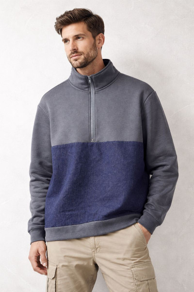 Mekaizen Yarım Fermuarlı Kaynakçı Sweatshirt – Uzun Kollu, Dayanıklı, Sıcak Tutan İş Kıyafeti- İsim& Logo Baskı - Nakış