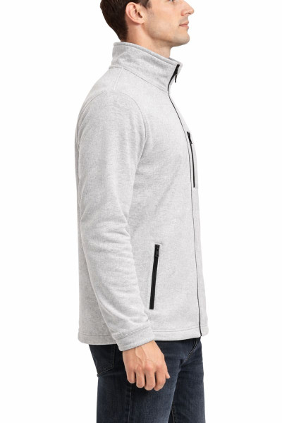 Unisex Beyaz Polar Ceket – Fermuarlı 3 Cepli